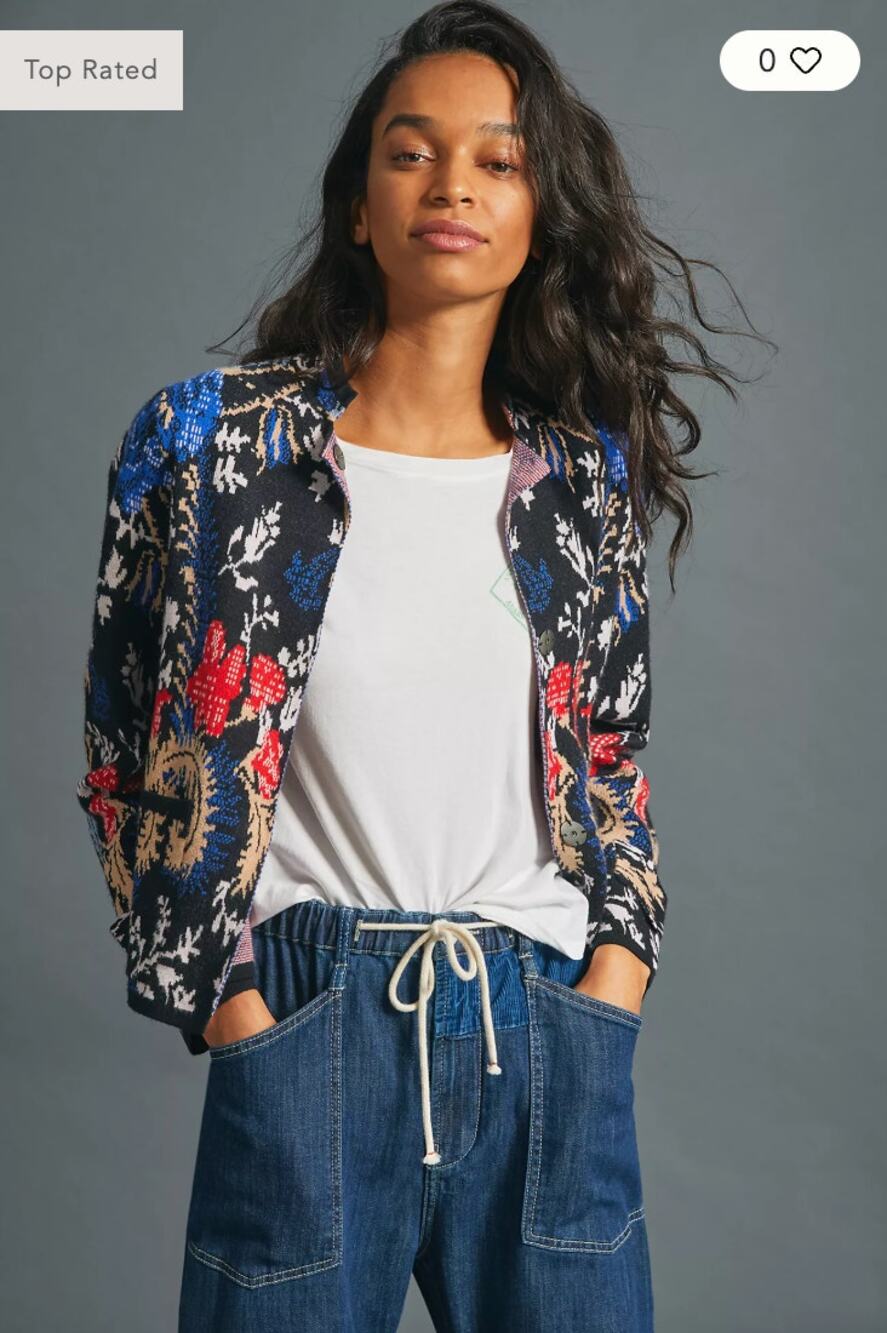 Anthropologie Pilcro Debra Cropped Sweater Jacket